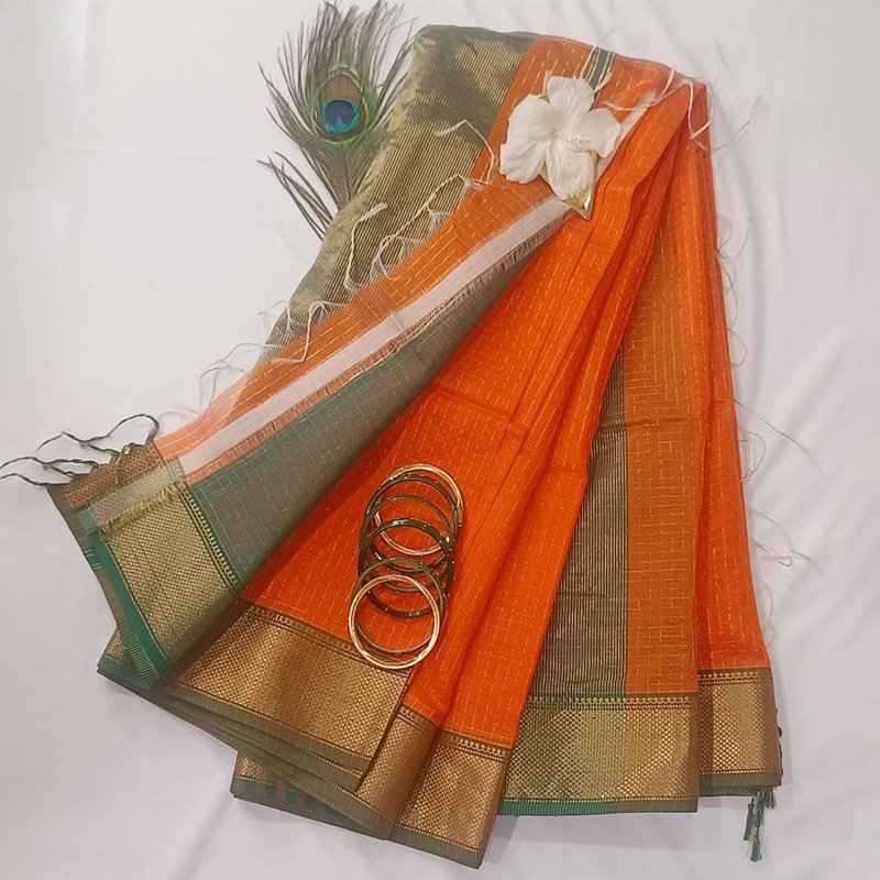 Handwoven Maheshwari Silk Cotton